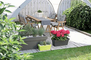 Прямокутний горщик для саду 80 см Lofly антрацит Prosperplast, фото 2