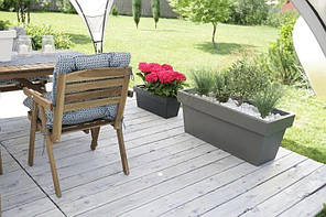 Прямокутний горщик для саду 80 см Lofly антрацит Prosperplast, фото 4