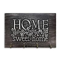 Ключниця 20х30 "Home sweet home (гілка дерева з квітами)" (сірий вінтаж)