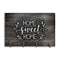 Ключниця 20х30 "Home sweet home (2 гілки)" (сірий вінтаж)