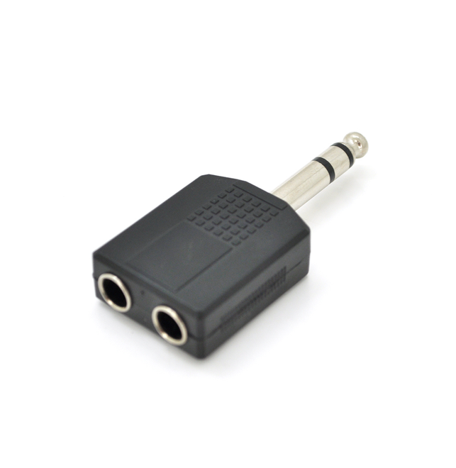 Сплітер Jack 6.3 (тато)/2 Jack 6.3 (мама) Stereo, Black, пластик, Арт.55769
