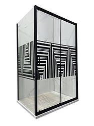 Душова кабіна ARTEX STT-100 Black Print 100х80х185 прозоре скло БЕЗ ПІДДОНУ