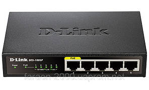 Комутатор D-Link DES-1005P 5port 10/100BaseTX (1port PoE)