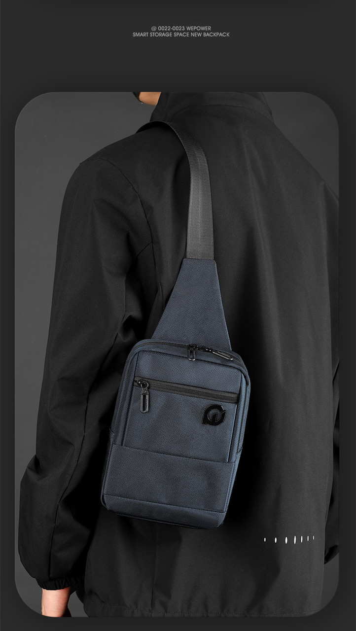 WEPOWER нова нагрудна сумка, чоловіча сумка через плече, повсякденна велика містка сумка гурт, фото 1