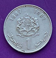 Монета Марокко 1 дірхам 1987 р.