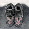 Тапочки чуні жіночі на хутрі сірі з відворотом Гіпаніс 4550, фото 5