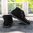 Тапочки чуні жіночі на хутрі чорні з відворотом Гіпаніс 4550, фото 8