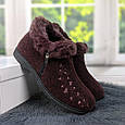 Тапочки чуні жіночі високі на хутрі бордові Гіпаніс 4205-2, фото 6