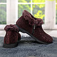 Тапочки чуні жіночі високі на хутрі бордові Гіпаніс 4205-2, фото 7