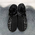 Капці чуні жіночі високі на хутрі чорні Гіпаніс 4205-2, фото 4