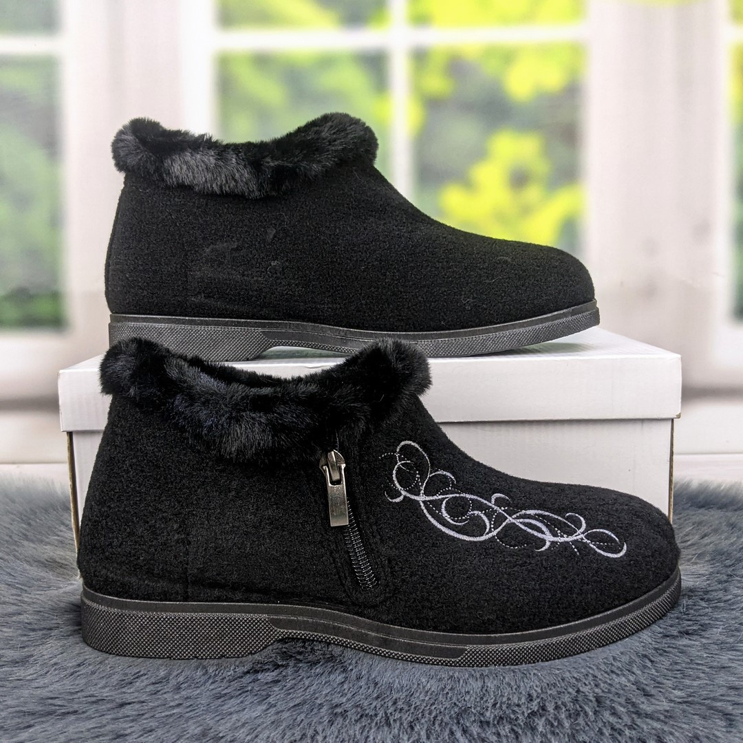 Капці чуні жіночі високі на хутрі чорні Гіпаніс 4205-3, фото 1