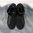Капці чуні жіночі високі на хутрі чорні Гіпаніс 4205-3, фото 8