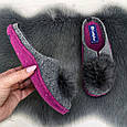 Жіночі кімнатні капці фетрові для ламінату Inblu сірі з хутірцем 2714, фото 2