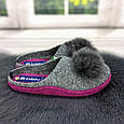 Жіночі кімнатні капці фетрові для ламінату Inblu сірі з хутірцем 2714, фото 4