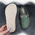Тапочки домашні жіночі Inblu фетрові на поліуретановій підошві зелені 4287, фото 4