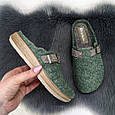 Тапочки домашні жіночі Inblu фетрові на поліуретановій підошві зелені 4287, фото 5