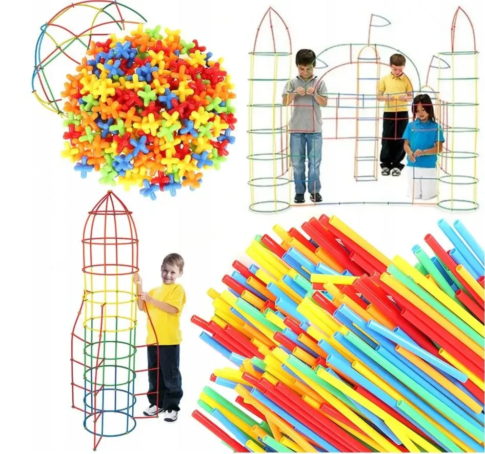 Конструктор дитячий Kruzzel 22408 Трубочки набір 408 елементів для дітей B_2276, фото 1