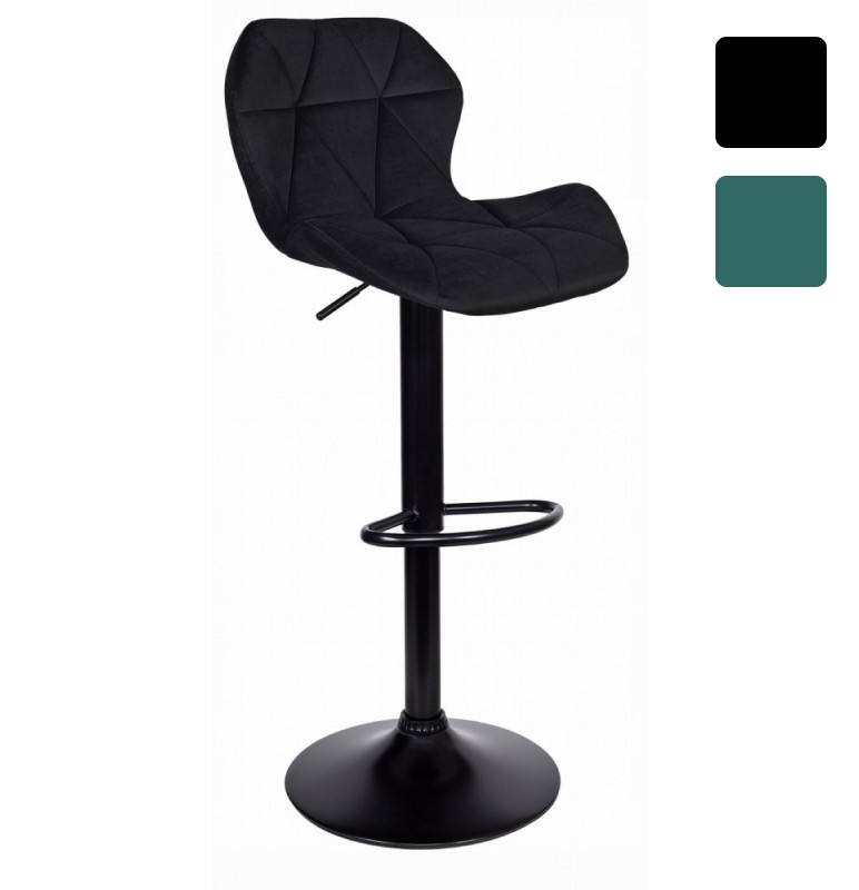 Стілець барний Bonro B-087 зі спинкою велюр з чорною основою B_2281, фото 1