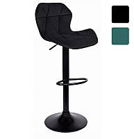 Стілець барний Bonro B-087 зі спинкою велюр з чорною основою B_2281