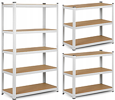 Стелаж металевий Humberg White 150 х 75 х 30 см 4841 міцний для майстерні гаража B_2292