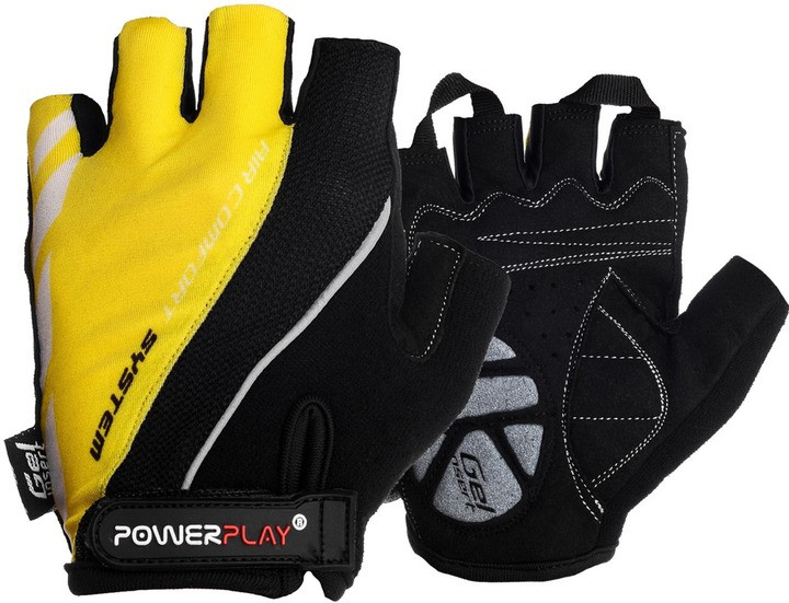 Велорукавички PowerPlay 5024 D Чорно-жовті L, фото 1