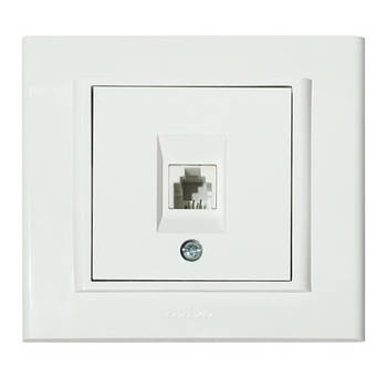 Розетка телефонна біла MINA