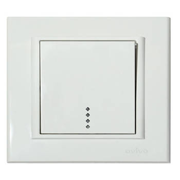 Вимикач 1-клавішний з підсвіткою білий MINA