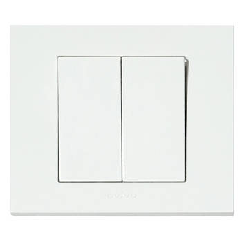 Вимикач 2-клавішний білий GRANO