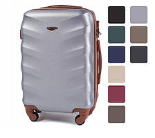 Валіза дорожня на колесах Wings 402 — L велика пластикова чотириколісна B_1173 Світло-сіра