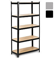 Стелаж металевий складаний FunFit 150х75х30 см поличний вітрина для гаража з полицями B_1631 Чорний