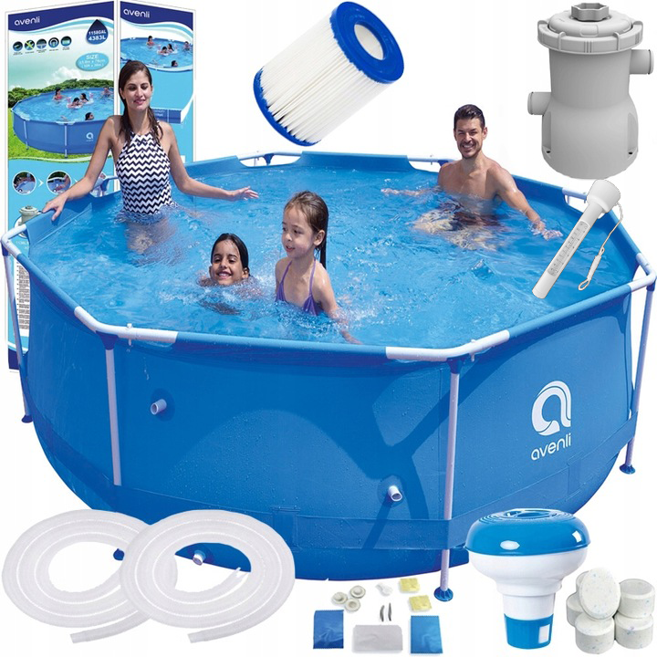 Басейн каркасний 17в1 Avenli 305х76 см 68217 на сталевій рамі комплект для дачі B_2319, фото 1
