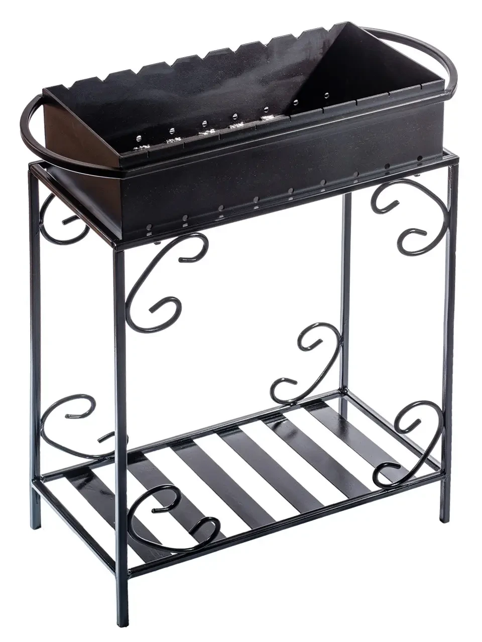 Мангал на 9 шампурів 4 мм із дровницею для пікніка дачі відпочинку B_2324, фото 1