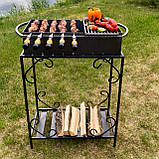 Мангал на 9 шампурів 4 мм із дровницею для пікніка дачі відпочинку B_2324, фото 7