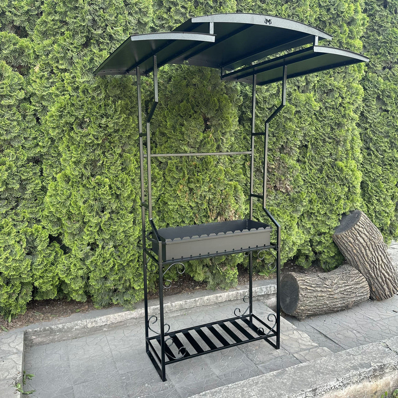 Мангал на 12 шампурів 3 мм з дахом для пікніка відпочинку B_2327, фото 1