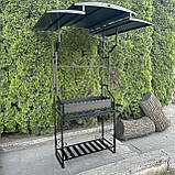 Мангал на 12 шампурів 3 мм з дахом для пікніка відпочинку B_2327, фото 3