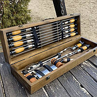 Шампура ручна робота Мисливець Набір подарунковий в кейсі B_2329