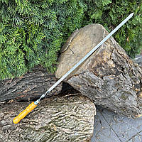 Шампур 740х12х3мм з дерев'яною ручкою для шашлику мангалу B_2330