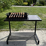 Мангал лофт ML9-4С на 9 шампурів 4 мм на дровниці для пікніка відпочинку B_2333, фото 6