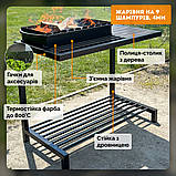 Мангал лофт ML9-4С на 9 шампурів 4 мм на дровниці для пікніка відпочинку B_2333, фото 8