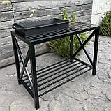 Мангал лофт ML9-4CX на дровниці на 9 шампурів 4 мм для пікніка відпочинку B_2334, фото 2