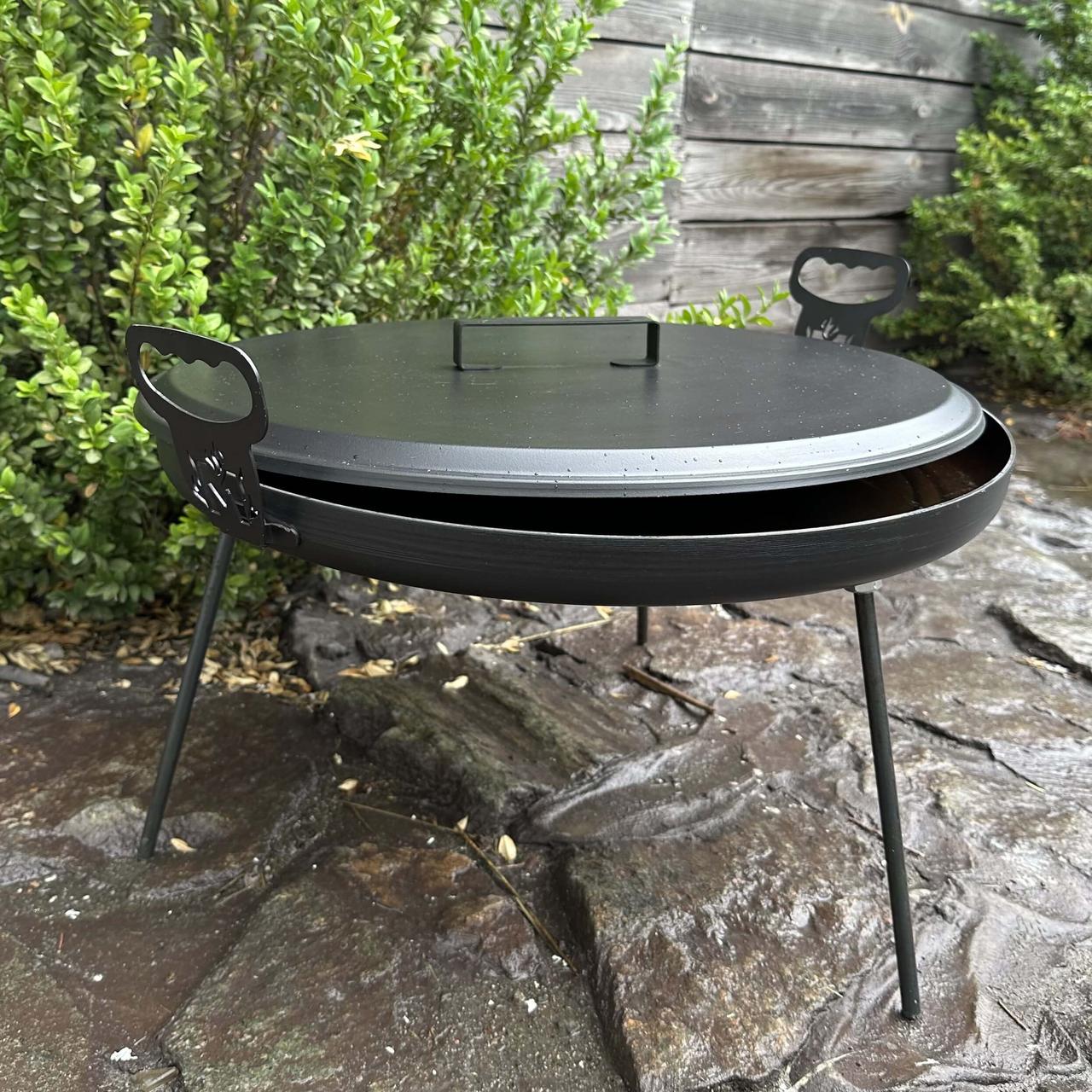 Сковорода з диска SDR-50K з ручками + кришка Комплект для відкритого вогню B_2334, фото 1