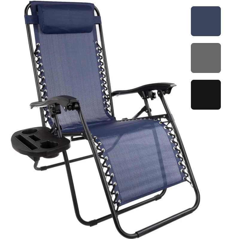 Лежак садовий JUST GARDEN GRAVITY розкладний шезлонг з підсклянником для саду пляжу B_2339, фото 1