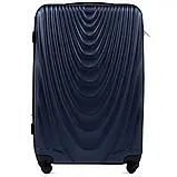 Валіза дорожня Wings 304 — L 95 л на поворотних колесах полікарбонат + ABS + кодовий замок B_1608 Синя, фото 2