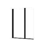Шторка скляна перегородка AVKO Glass RDY19 Black 60+40x140 см ширма для ванни B_2343, фото 2