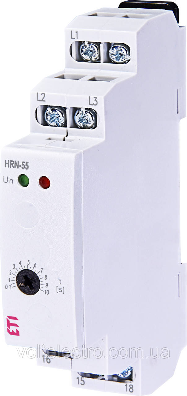 Реле контролю послідовності і обриву фаз HRN-55 3x400AC (3F, 1x8A_AC1) без нейтралі