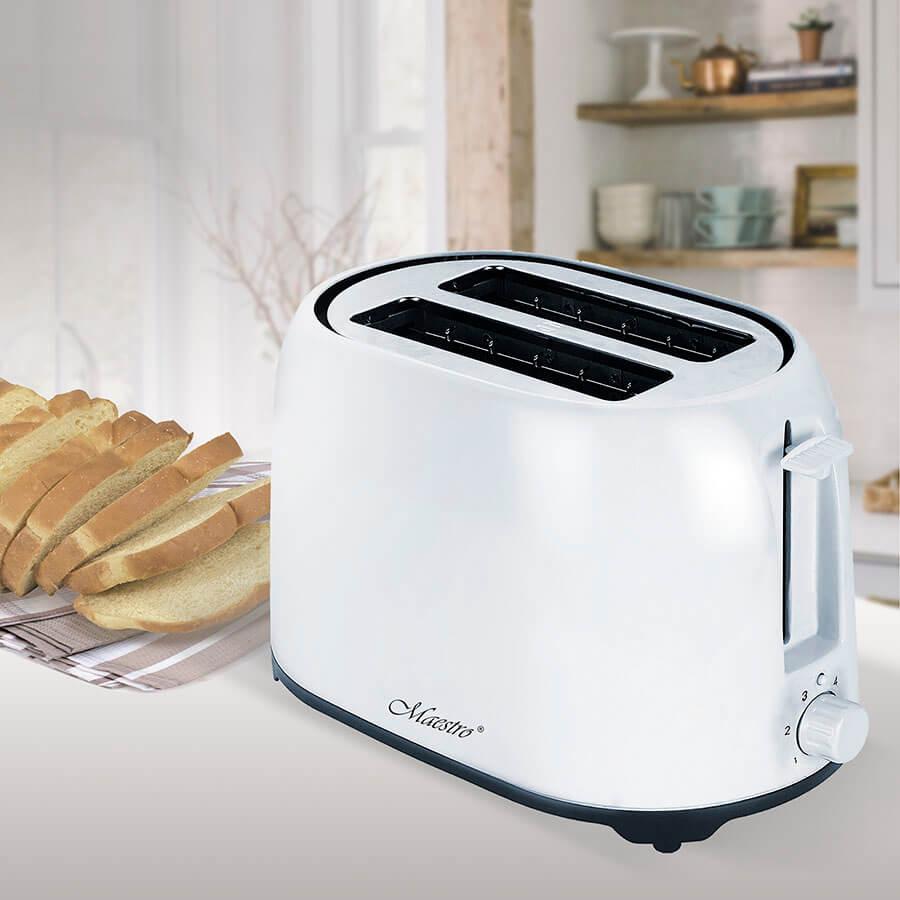 Недорогий якісний тостер для хрумкого бутерброду Maestro MR-702 білий