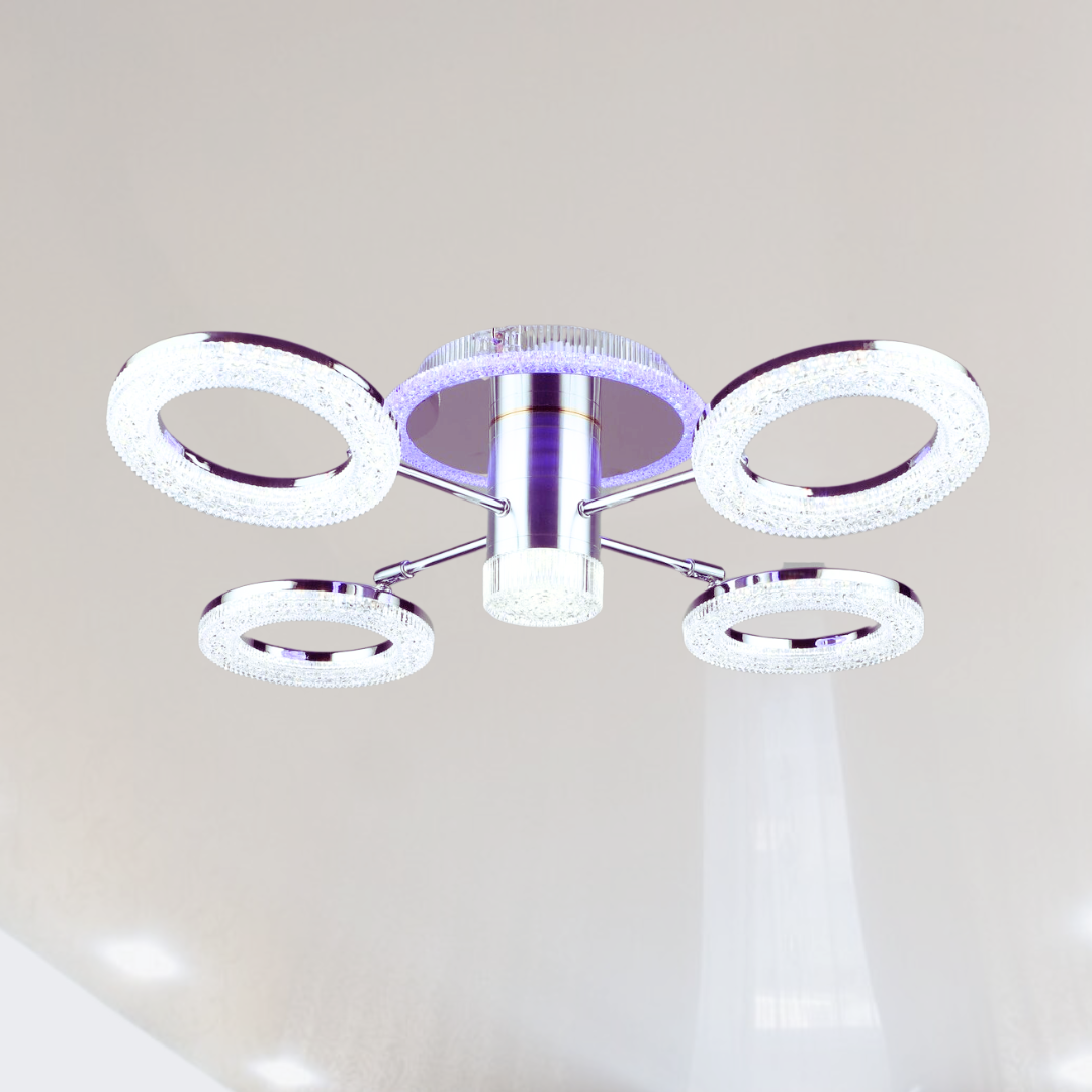 Люстра стельова Led Sirius 56W до 12 м² колір Хром B YH1004/4 CH 56W, фото 1