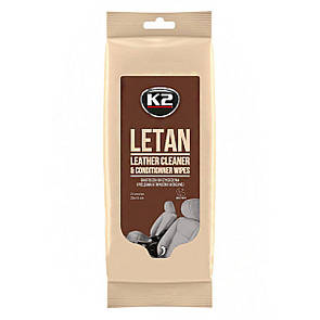 Вологі серветки для очищення шкіряної оббивки K2 Letan Leather Cleaner&Conditionner Wipes