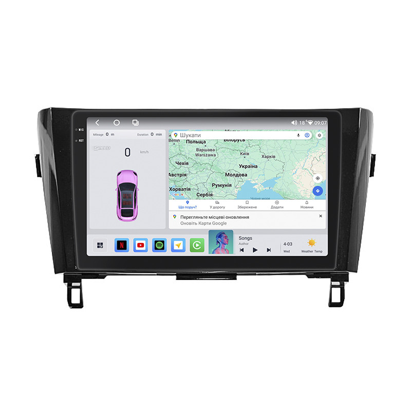 Штатна магнітола Lesko для Nissan Rogue II 2013-2016 екран 10" 4/64 QLED CarPlay 4G Wi-Fi GPS 360 Prime 4 шт., фото 1