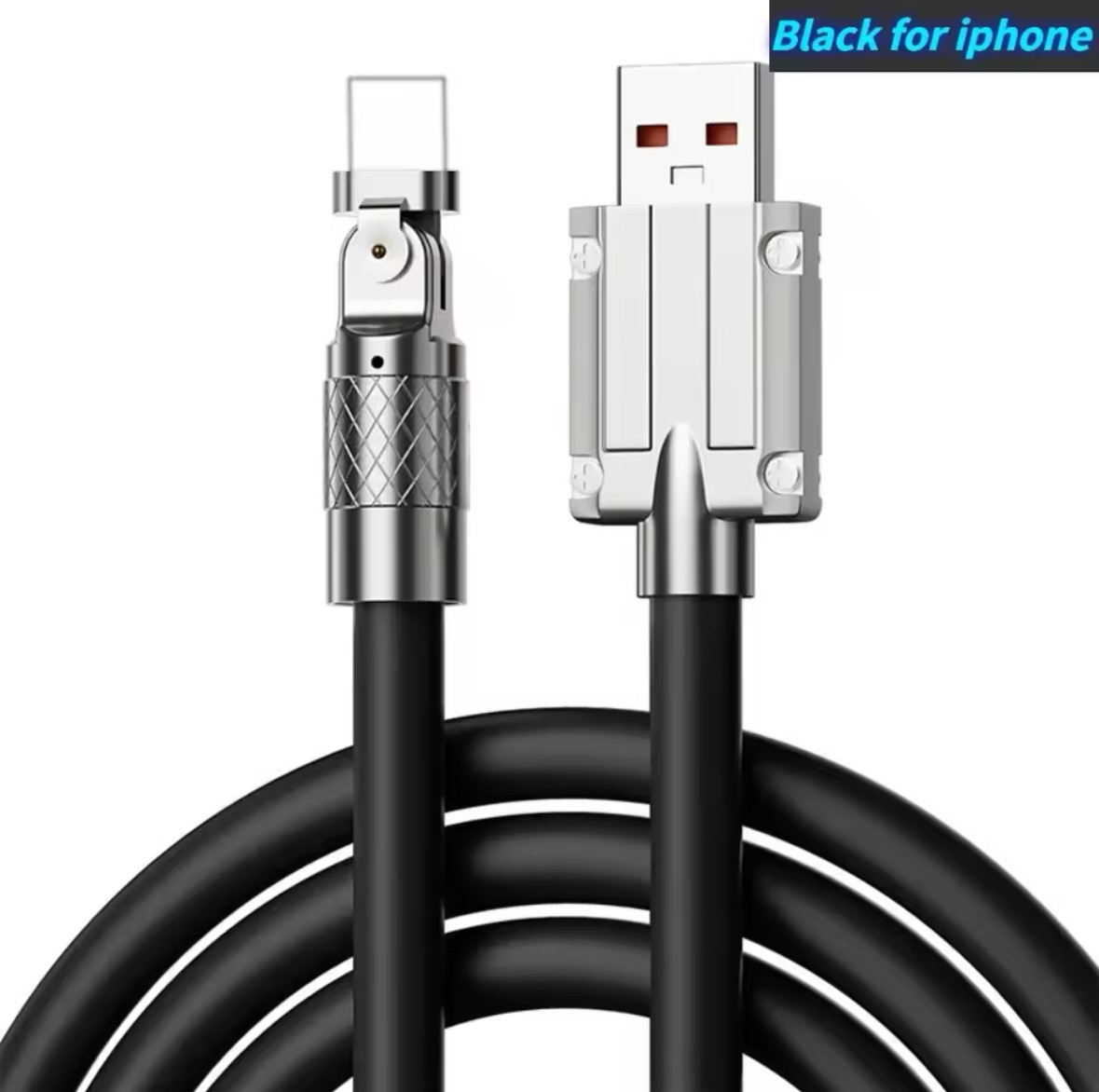 Зарядний кабель Lightning для iPhone, довжина 2 метри, кабель швидкого заряджання, чорний